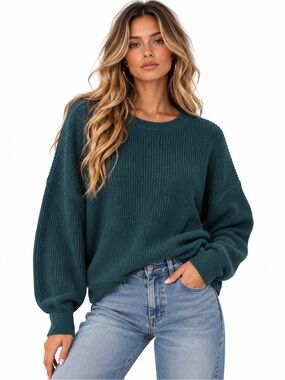 Express thick knitted crew neck sweater